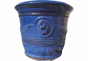 vase émaillé bleu