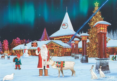 Santa Village Post Card