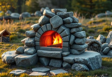 custom rocket stove featuring intricate stacking patterns