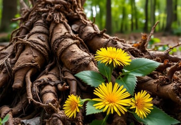 A close-up view of freshly harvested dandelion roots.