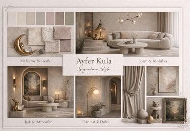 La Féra Interior Design konsept geliştirme ve iç mimari moodboard çalışması