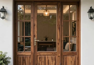 white wooden door with black door lever