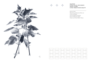 Dankkarte mit zarter Brennnessel und Text-Design