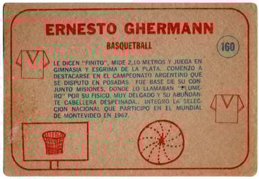 Rare Ernesto Ghermann Basquetball card #160 Figuritas Crack Sport