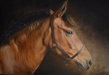 peinture animalière d'un cheval