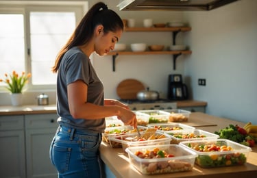 a lady preparing a meal plan for weight loss