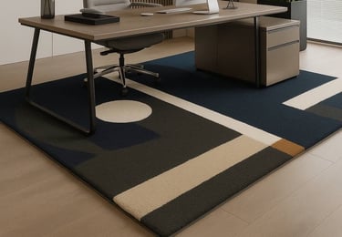 Modern tufted carpet in office setting. CH-0214 - Vezari Living