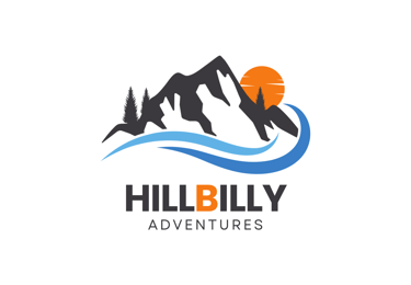 a mountain scene with a mountain and a sun