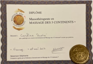 diplôme du massage des 5 continents
