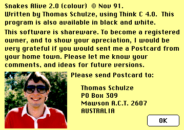 Snakes Alive's creator, Thomas Schulze. Send a postcard!