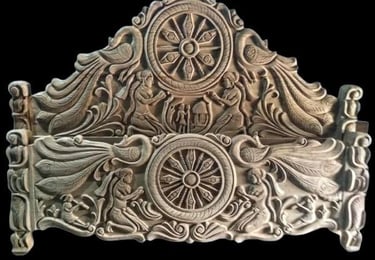 Classic Teak Wood Bed with Traditional Handcrafted Design