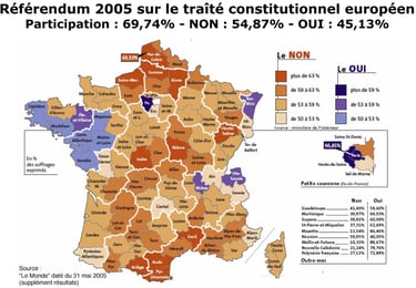 Résultats du référendum sur le traîté constitutionnel européen - 29 mai 2005