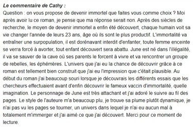 avis livre les éphémères sont éternels azelma sigaux cathy