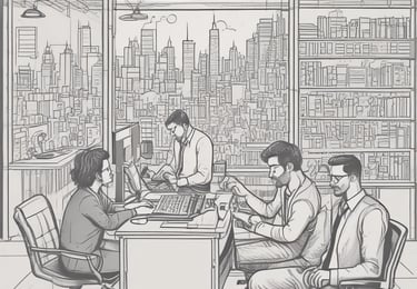 An illustration of AI technology automating business processes.