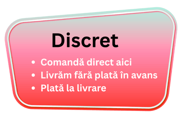 Banner publicitar pentru livrare discretă cu plată la livrare și comandă directă pe fundal roz.