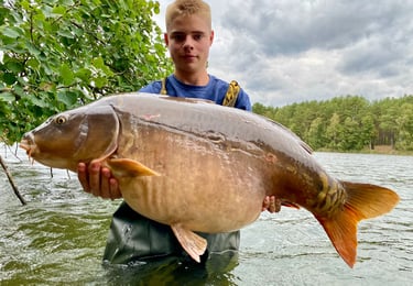 Karpių žuklė ilgio ežere su Renmar Baits boiliais