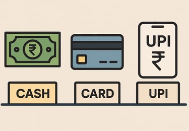 a credit card with a credit card and cash