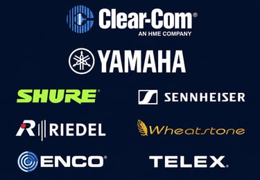 Professional broadcast audio and intercom systems
