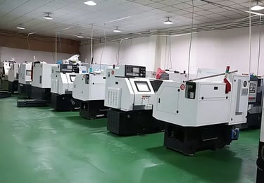 CNC milling machine with precision machining operation on titanium parts