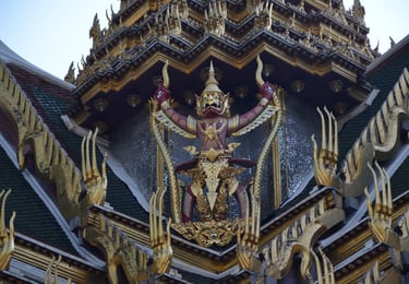 So many statues at The Palace in Bangkok, Thailand