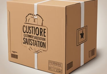 Customer Satisfaction brown cardboard box