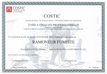 Diplôme ramoneur fumiste Plérin - RamoNet 22