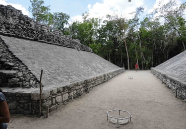 mexico coba mayan ruins ball court