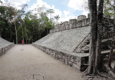 mexico coba mayan ruins ball court