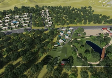 Muğla'nın Bodrum ilçesinde içerisinde at çiftliği ve müstakil evlerin bulunduğu inşaat projesi.