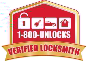 1-800-Unlocks Verified Locksmith certification badge