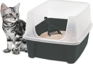 Iris Ohyama Arenero Gato con Pala, libre de BPA, color gris