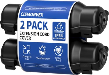 Cismorvex 2 Pack Outdoor Extension Cord Safety Cover with Waterproof Seal IP54 Water-Resistant, Weat