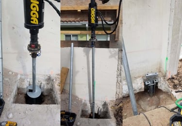 Existing construction pile installation