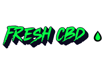 Logotipo Fresh CBD con gota de aceite de CBD verde
