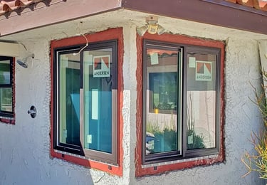 A full frame window replacement using Andersen 100 series with Prosoco Fast Flash in Temecula, Calif