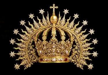 corona imperial artesanal de oro y piedras preciosas