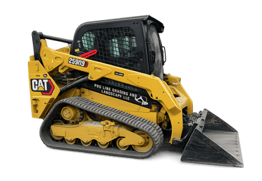 Outdoor grading work using professional equipment