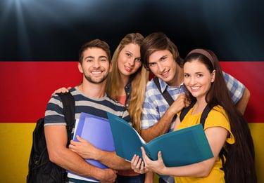 group students handling books