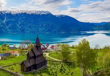 Norway Fjords Stave Church Wooden Urnes