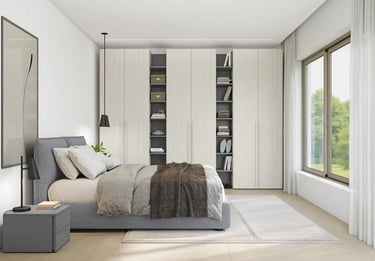 MazarakisArt: Ανοιγόμενη Ντουλάπα Δωματίου - Λευκό & Γκρι