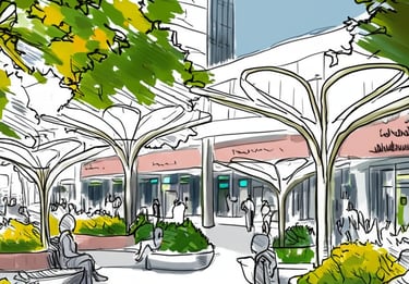 Habitat pockets with pollinator gardens, birdhouses, and bat boxes to encourage wildlife