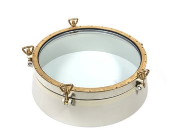 Extra Large 600mm opening porthole Steel and brass