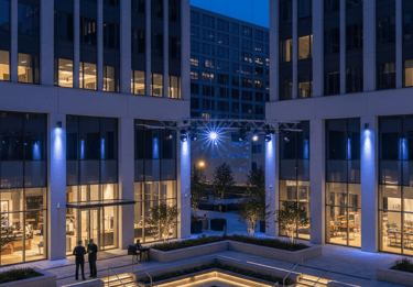  This area features diverse building facades and is designed for functionality and architectural int