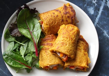 Carrot-Mixed Oat and Rice Flour Tuna Wrap
