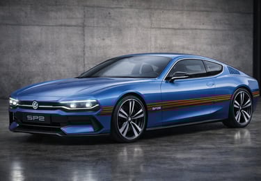 vw sp2 conceito 2026 em azul metálico com design moderno e visual esportivo