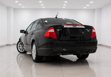 Ford Fusion 2012 V6 traseira em showroom interno destacando sedan de luxo com motor 243 cv