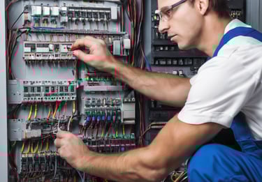 grayscale photography of man facing mechanical machine