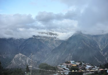 view of the Kailash mountains from Kalpa, himachal pradesh, india