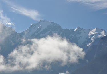 view of the Kailash mountains from Kalpa, himachal pradesh, india