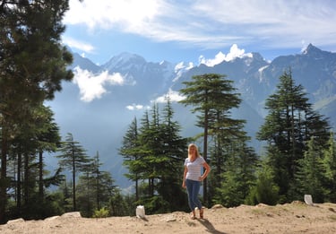 view of the Kailash mountains from Kalpa, himachal pradesh, india